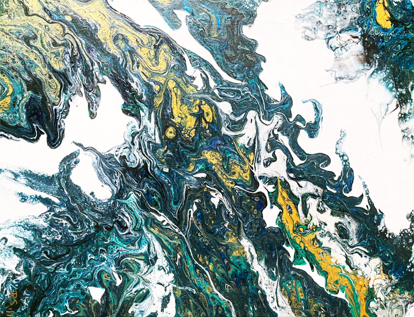 Original Abstract Painting 'Green Tide' PWNinja