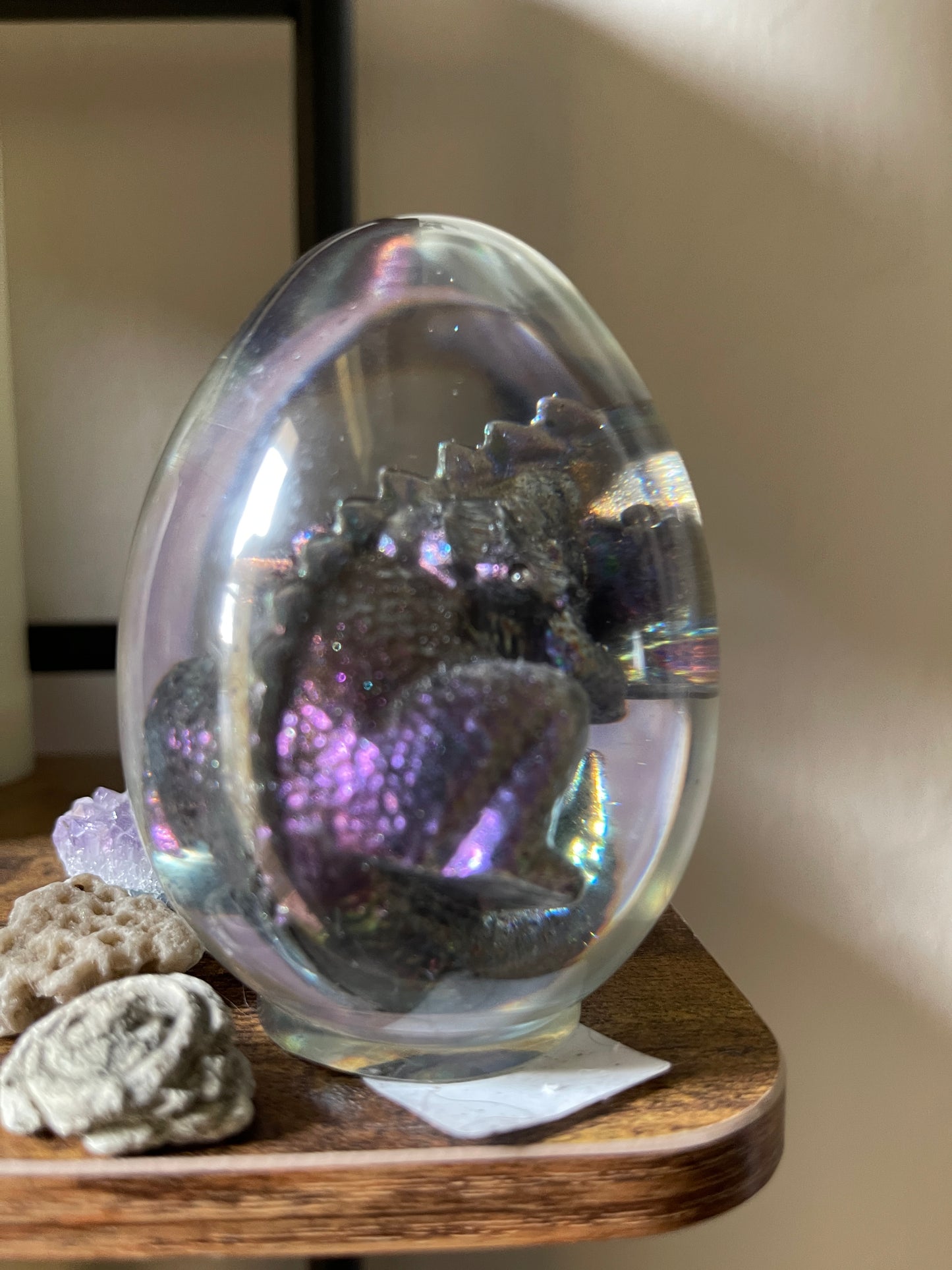 Handmade Dragon Egg Ouroli (Wild Dragon) with Lighted Base