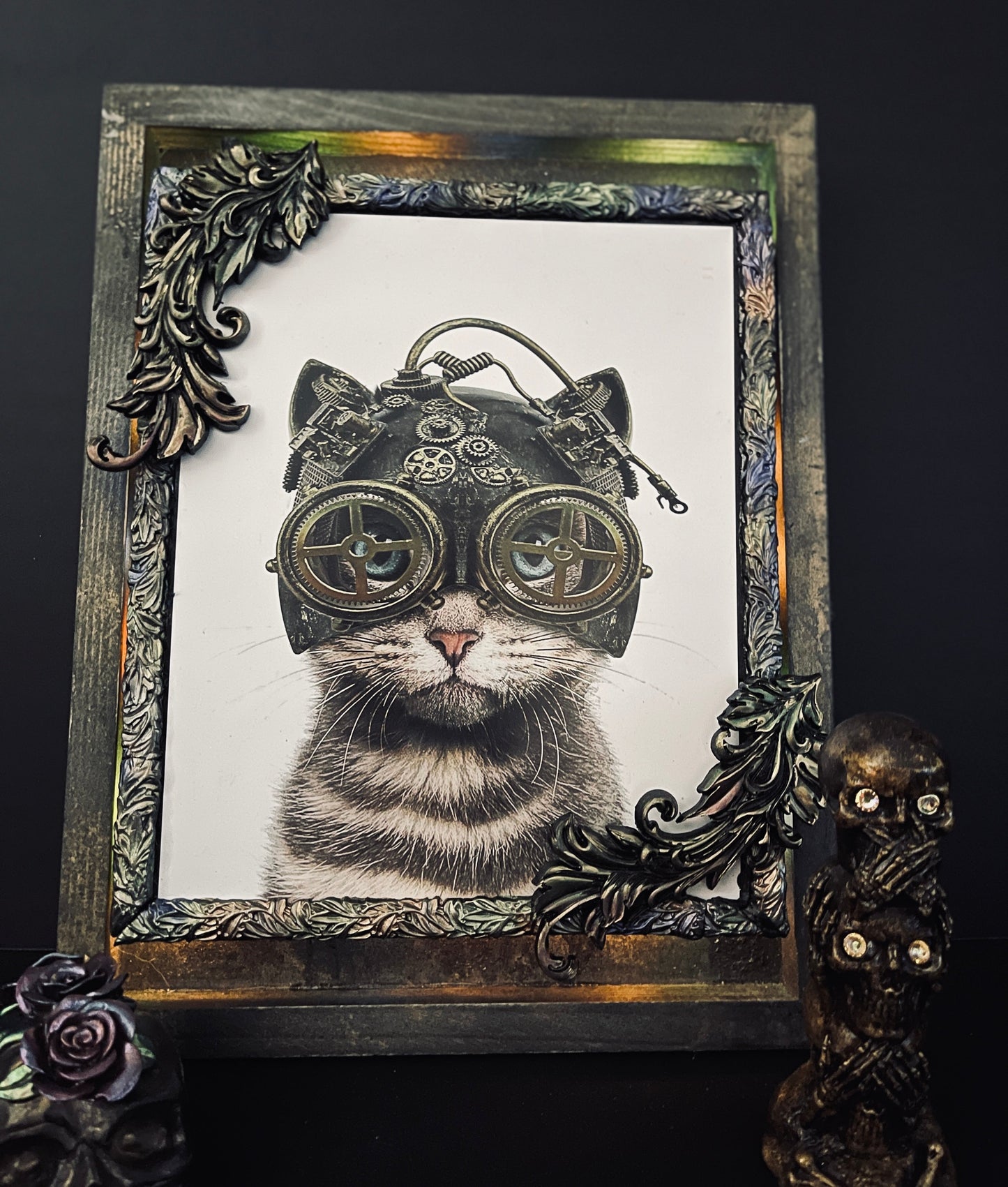 Original Mixed Media Art SteamCat PWNinja