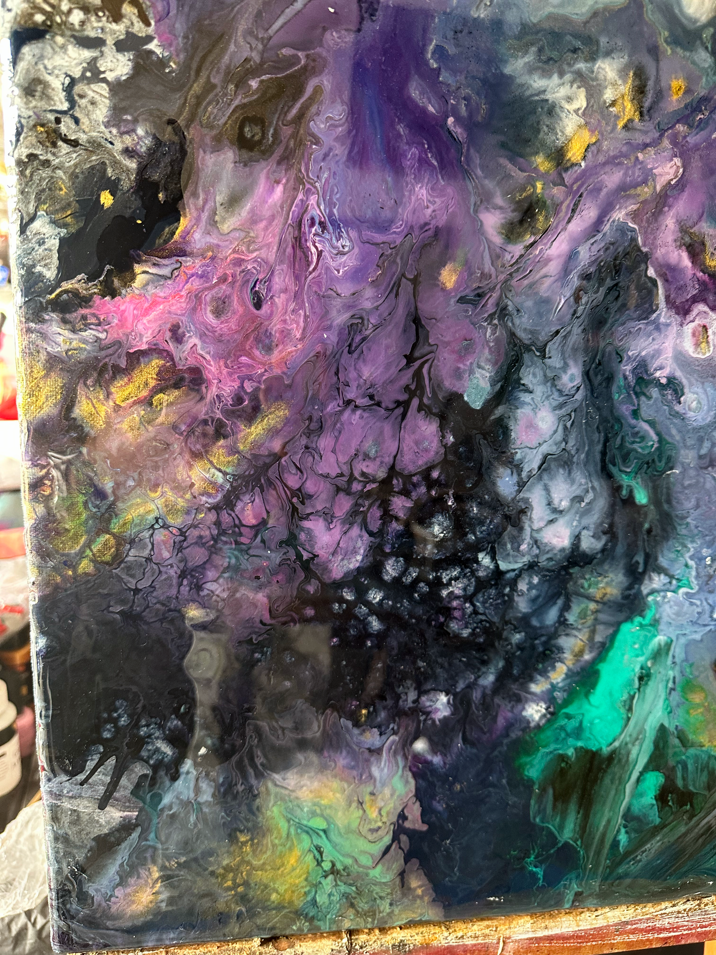 Original Abstract Resin Painting Helix 20x24 2025