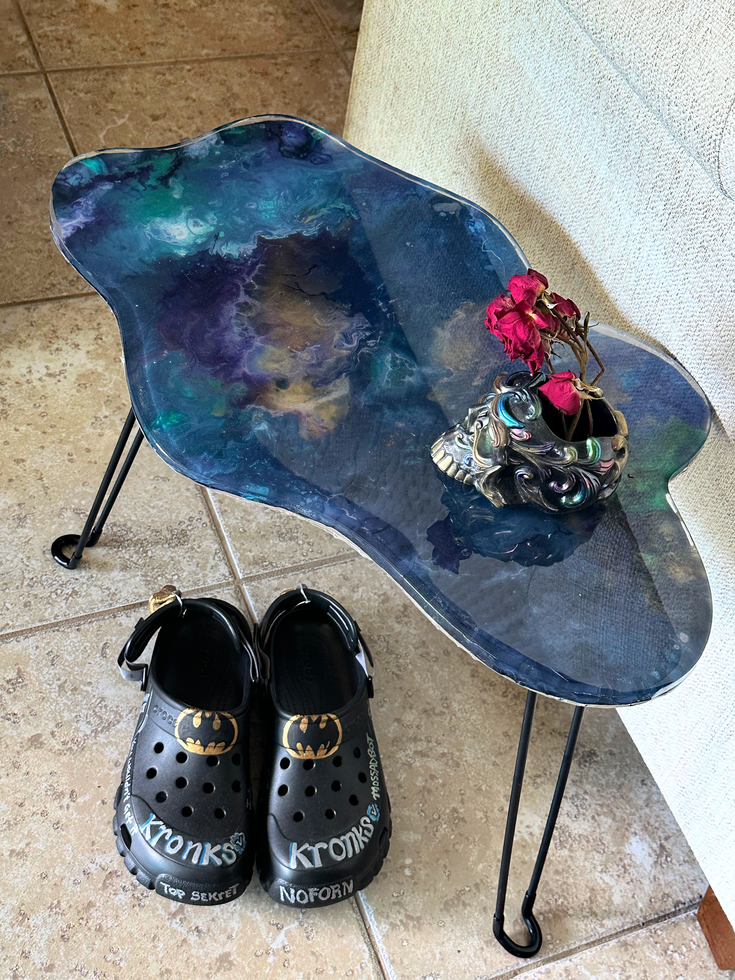 Original Abstract Painting Resin Freeform /Table