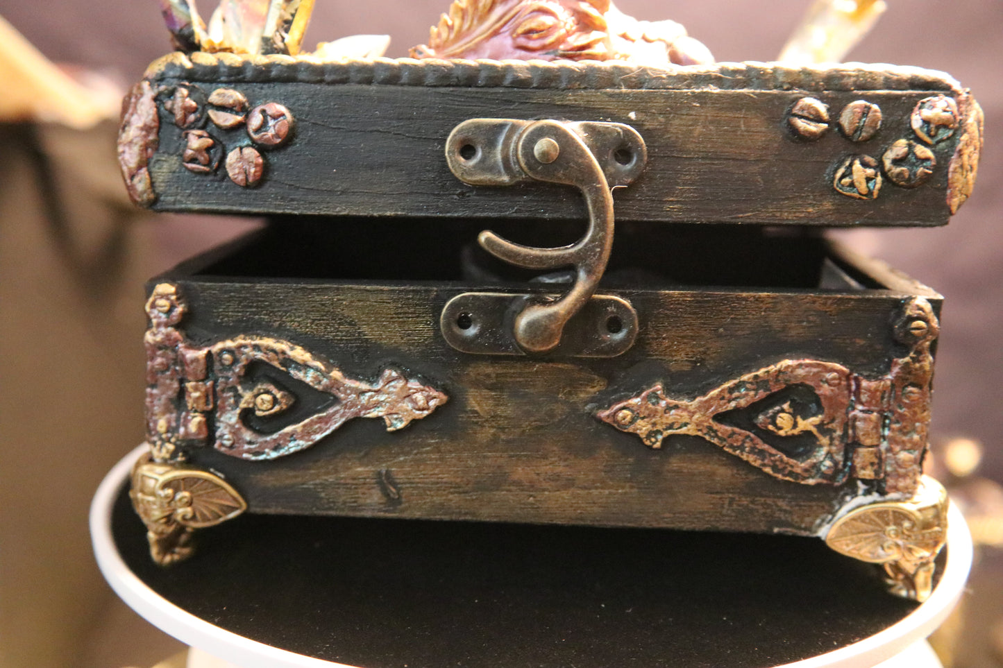 Original Multi Media Hand Sculpted Dragon Keepsake Box PWNinja