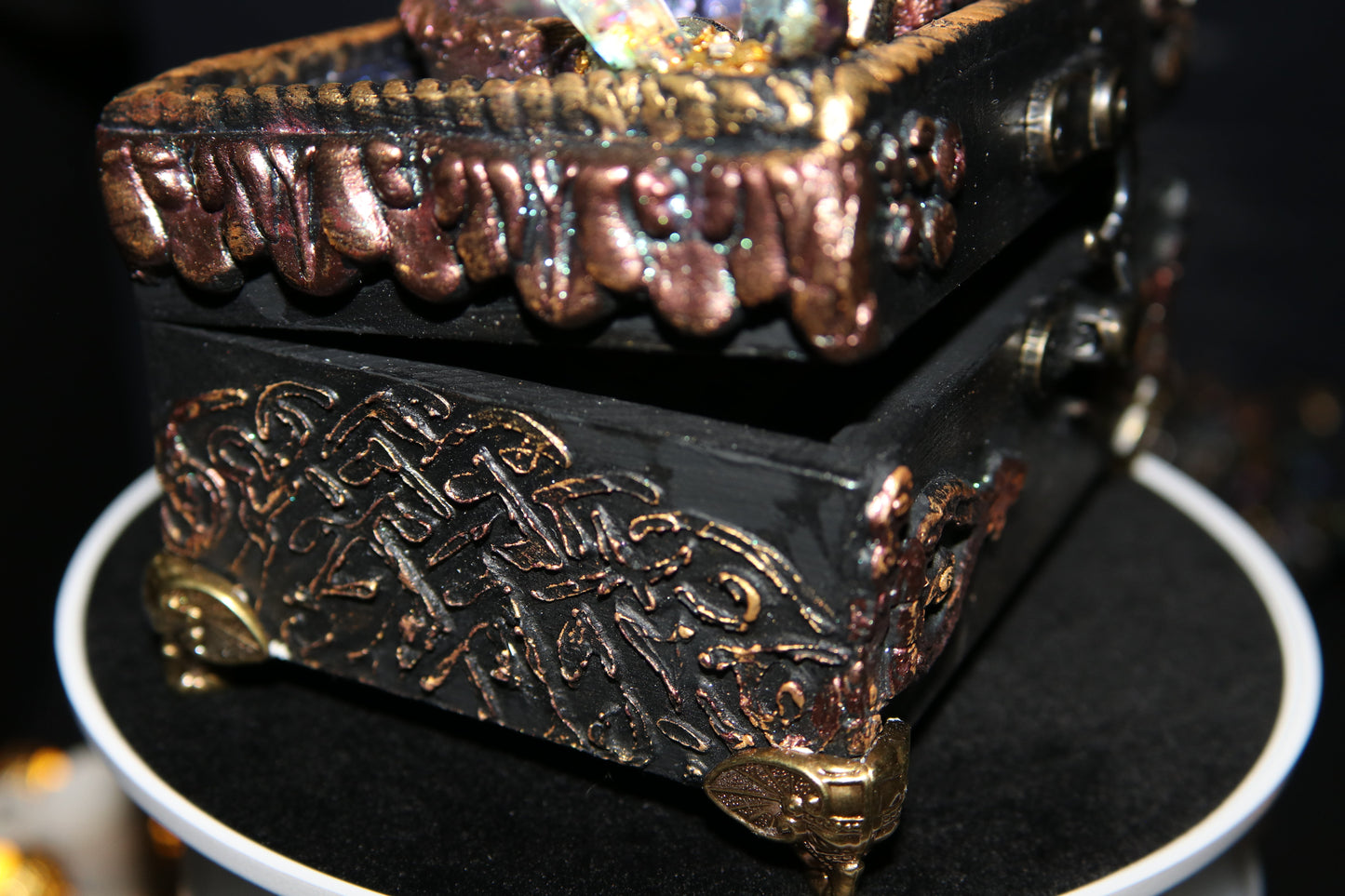 Original Multi Media Hand Sculpted Dragon Keepsake Box PWNinja