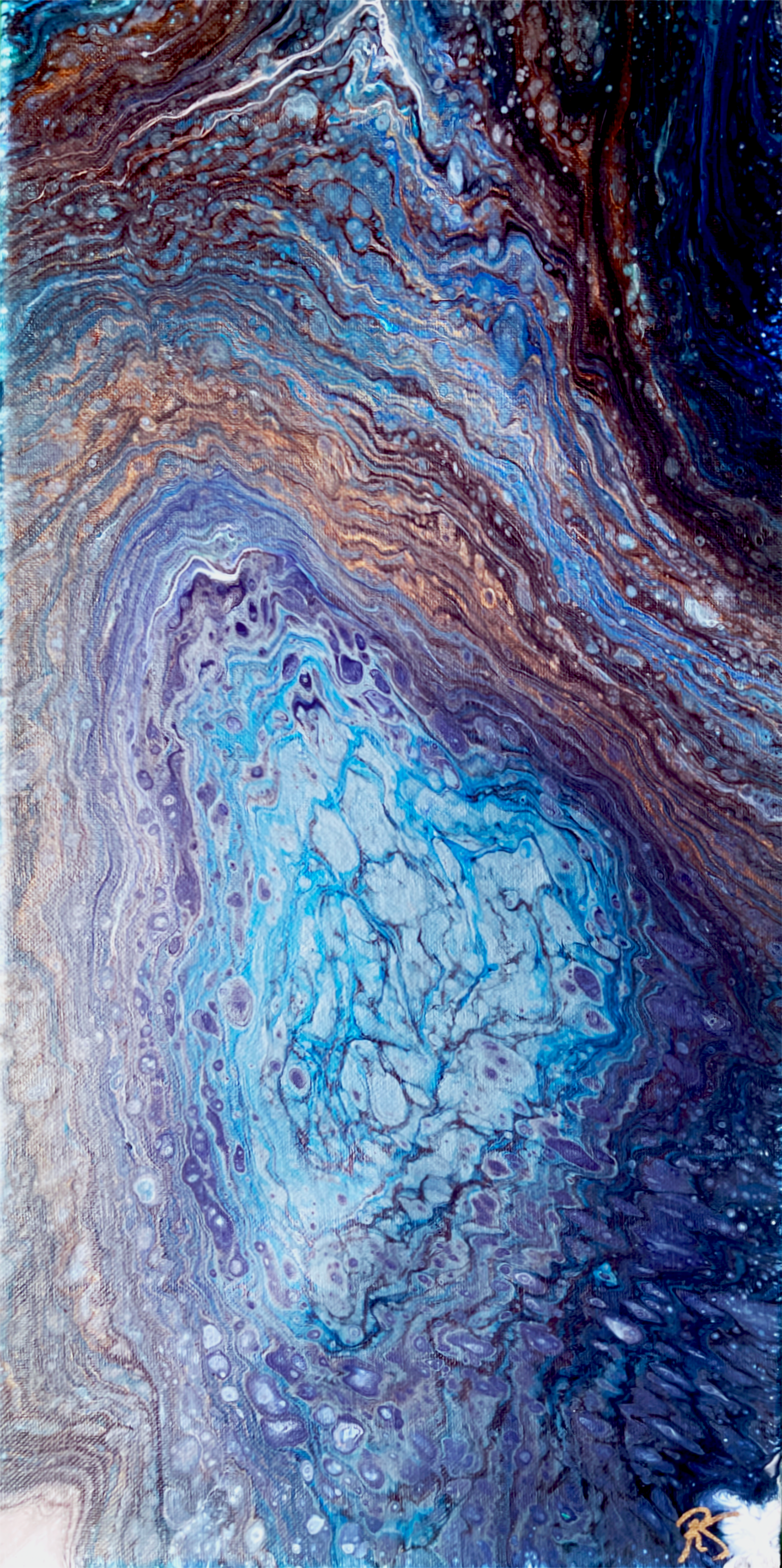 Original Abstract Painting "Cosmic Geode" PWNinja