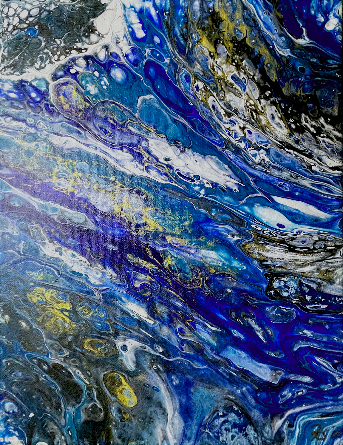 Original Abstract Painting 'Aura Flow" Diptych PWNinja