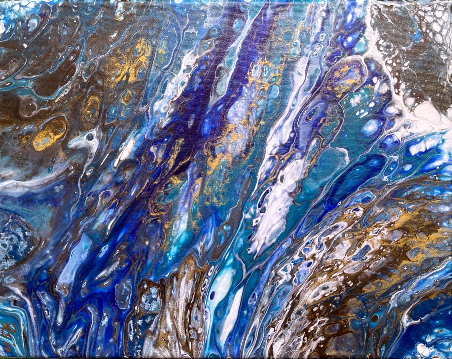Original Abstract Painting 'Aura Flow" Diptych PWNinja
