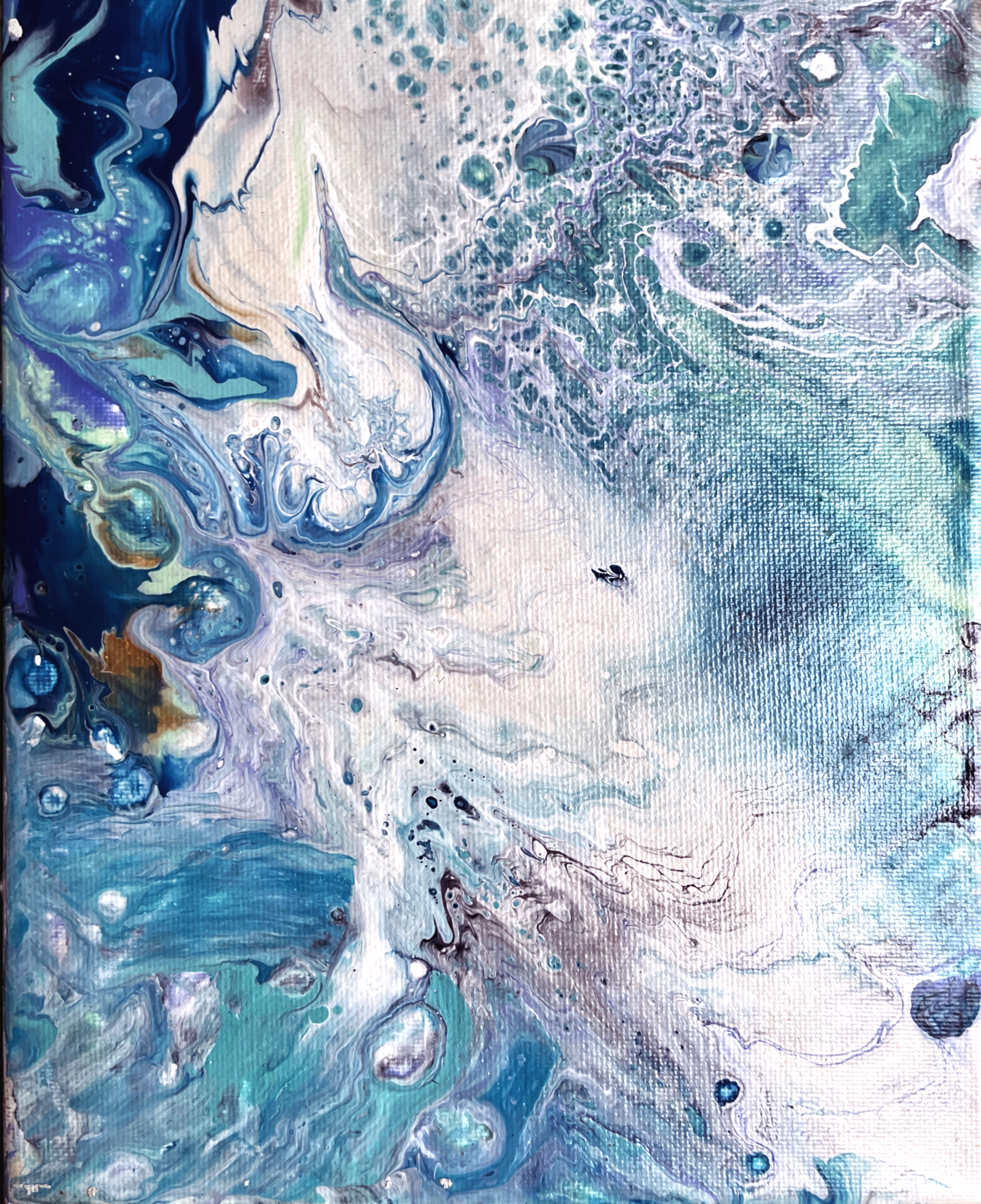 Original 8x10 Abstract Painting "Cloudy Seas" PWNinja