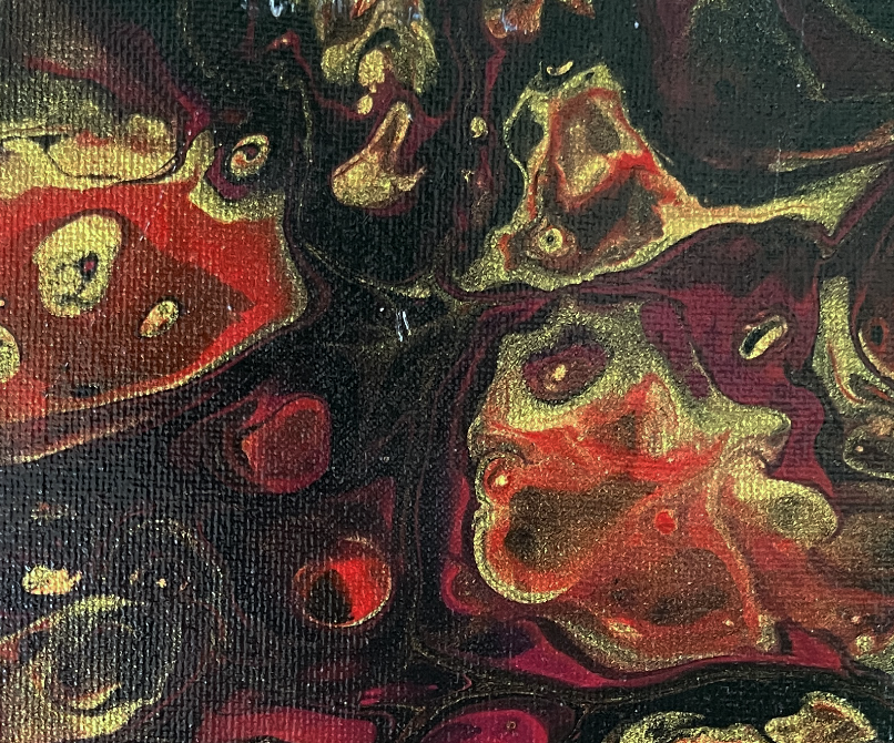 Original Abstract Painting "Ember Fish" PWNinja