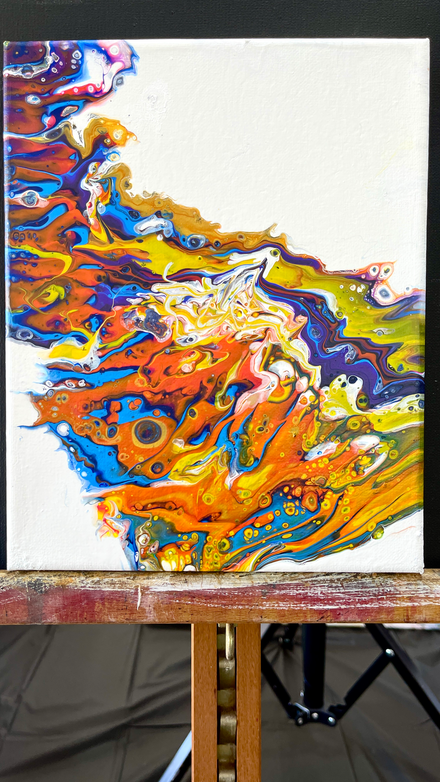 Original Abstract Triptych Painting Atlas Obscura PWNinja