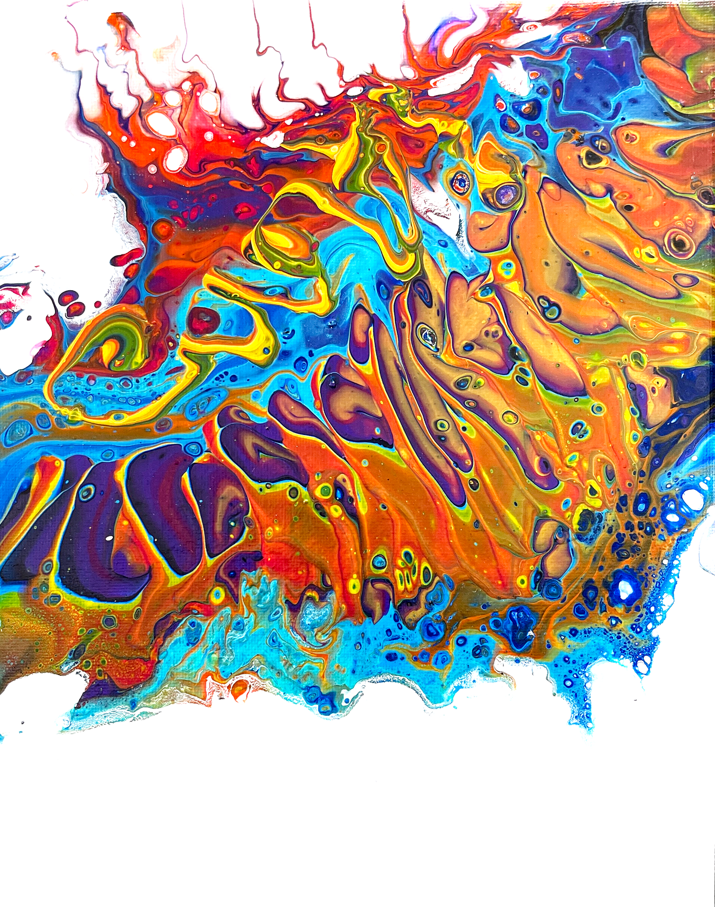 Original Abstract Triptych Painting Atlas Obscura PWNinja