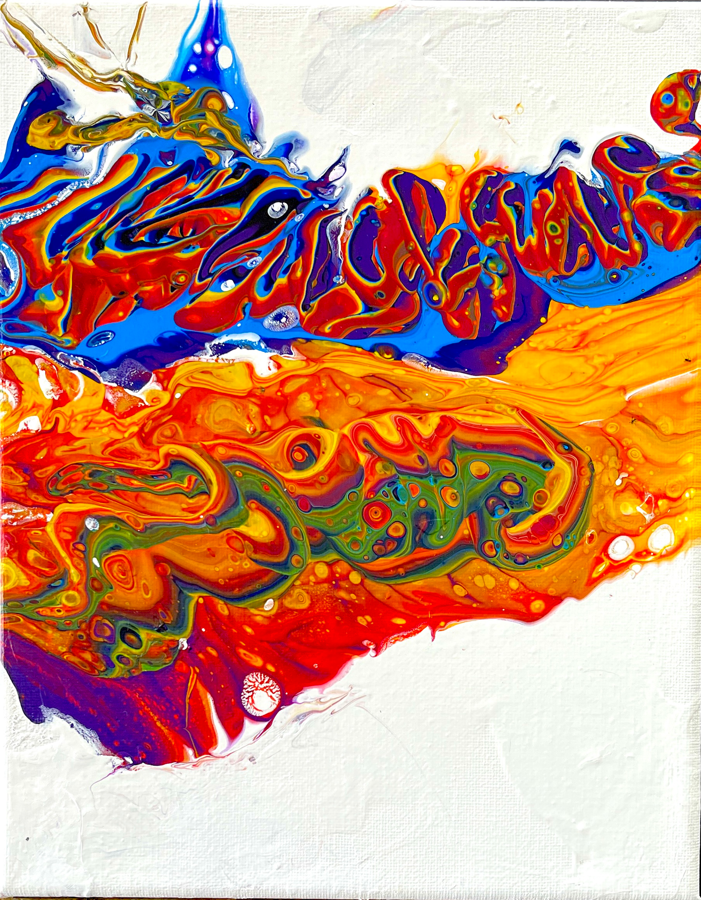 Original Abstract Triptych Painting Atlas Obscura PWNinja