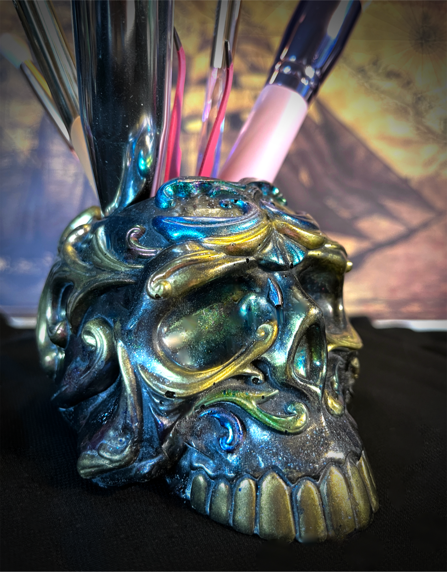 Black Resin Skull