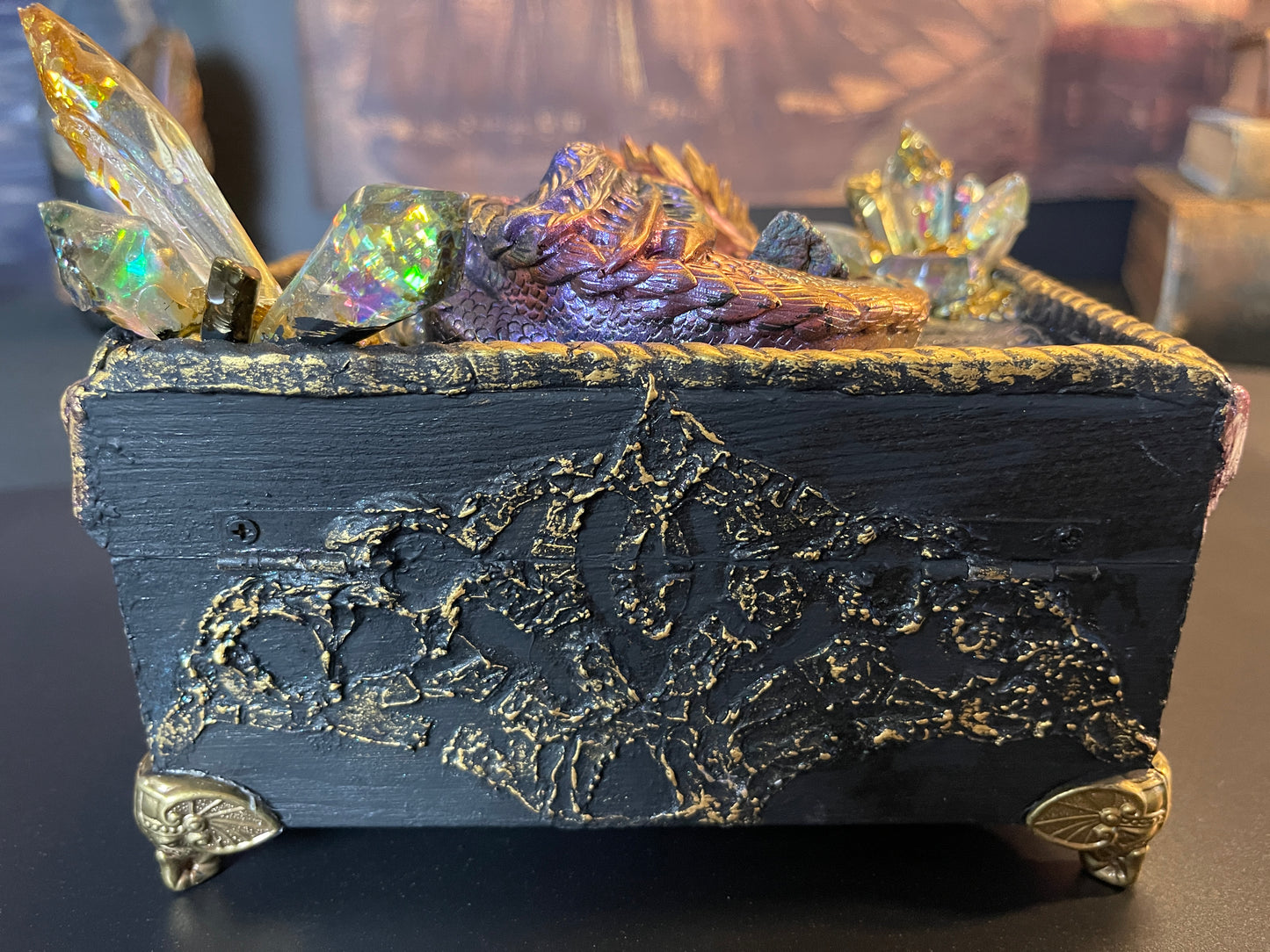 Original Multi Media Hand Sculpted Dragon Keepsake Box