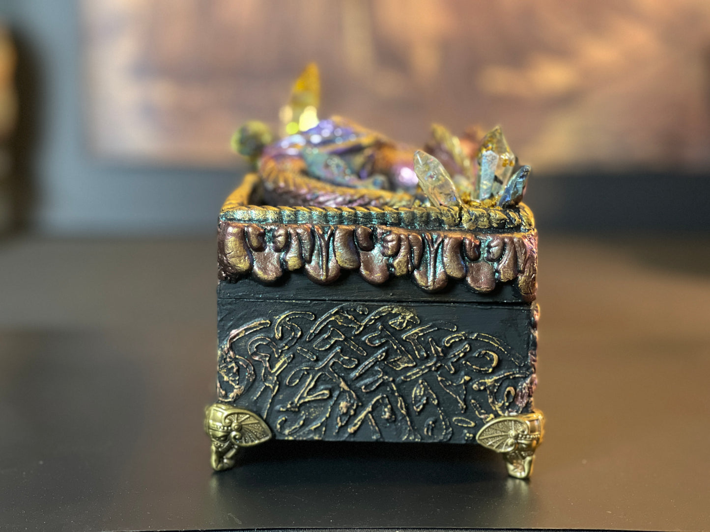Original Multi Media Hand Sculpted Dragon Keepsake Box