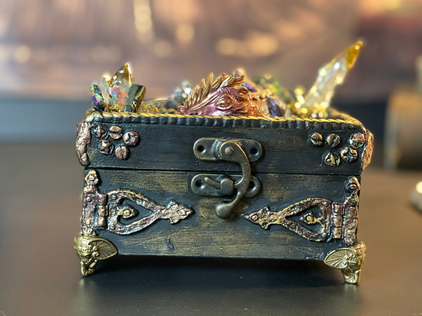 Original Multi Media Hand Sculpted Dragon Keepsake Box