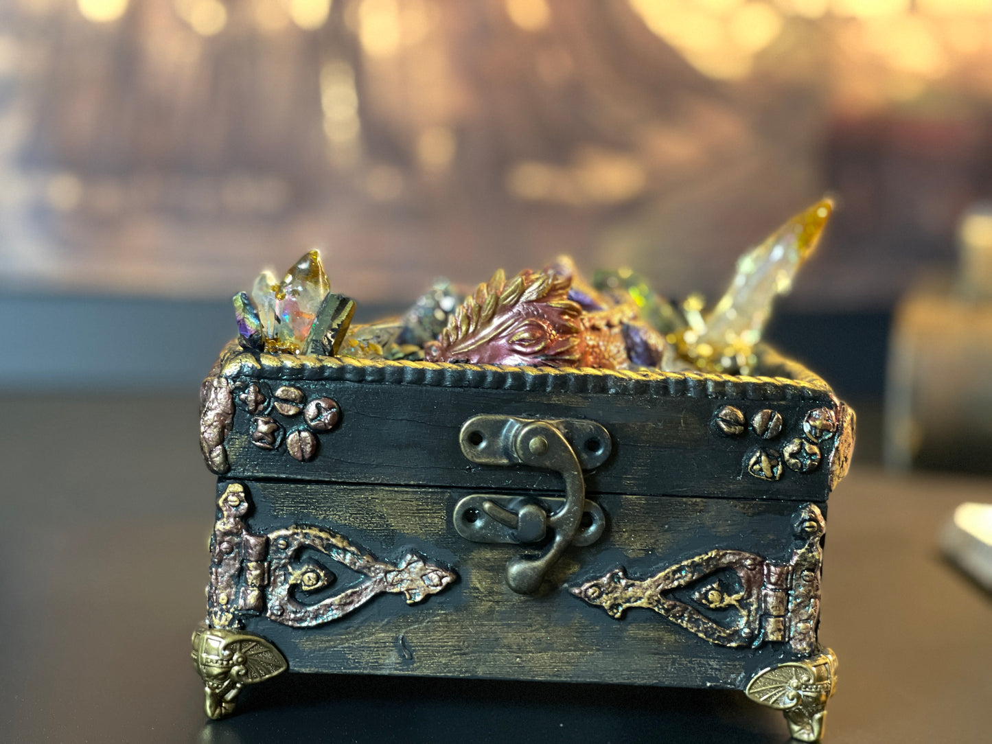 Original Multi Media Hand Sculpted Dragon Keepsake Box