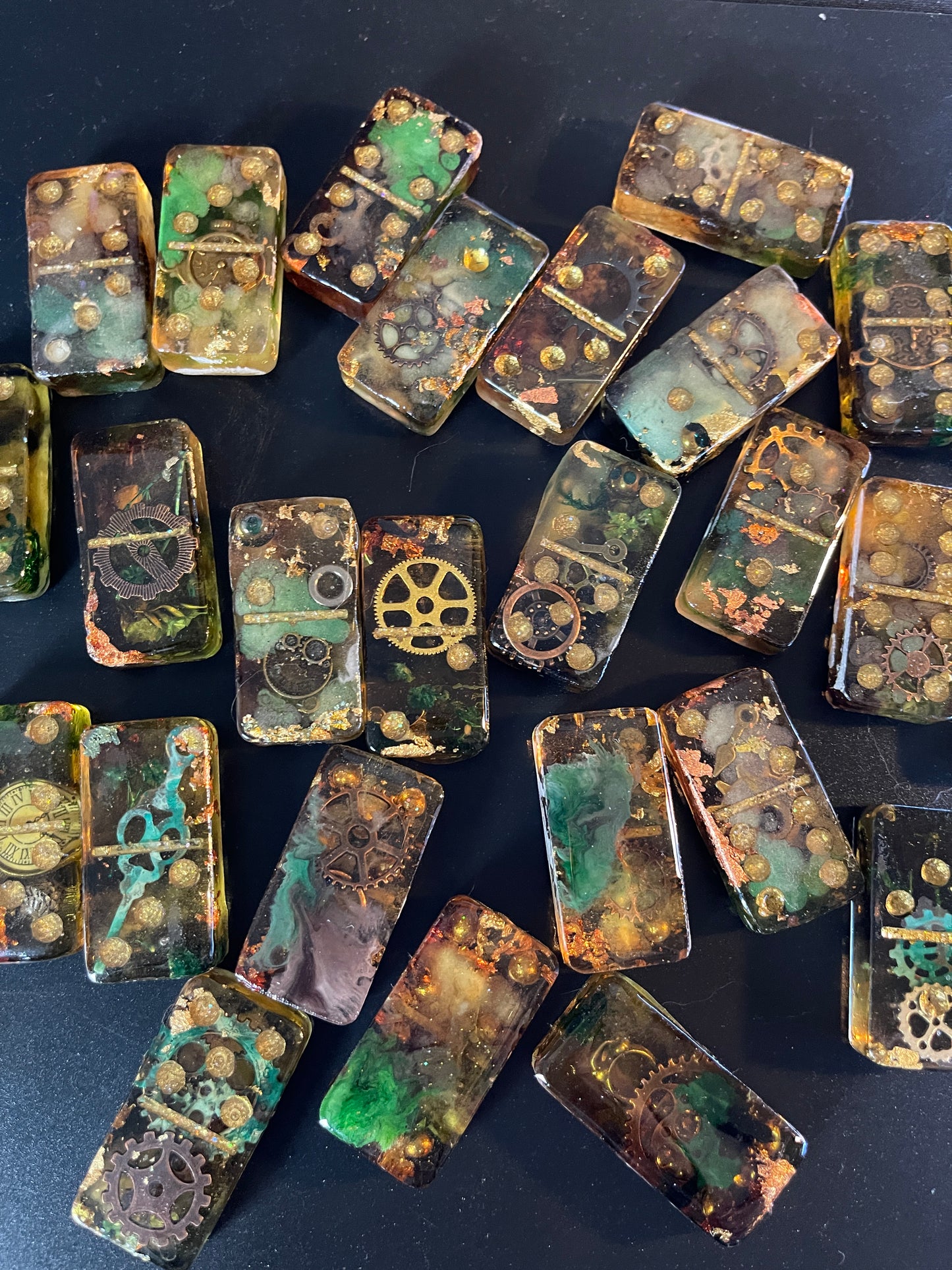 Handmade Steampunk Resin Dominos