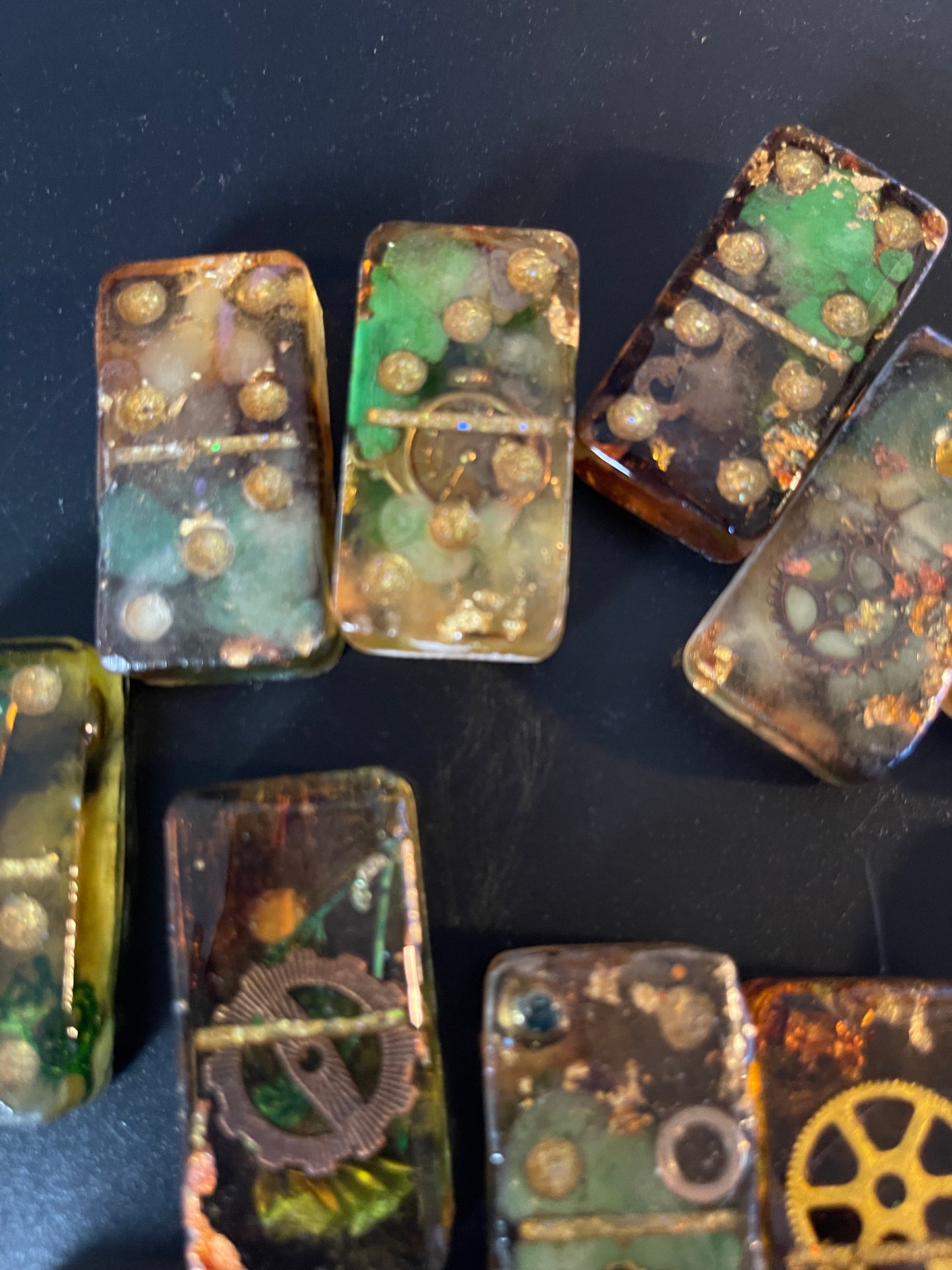 Handmade Steampunk Resin Dominos
