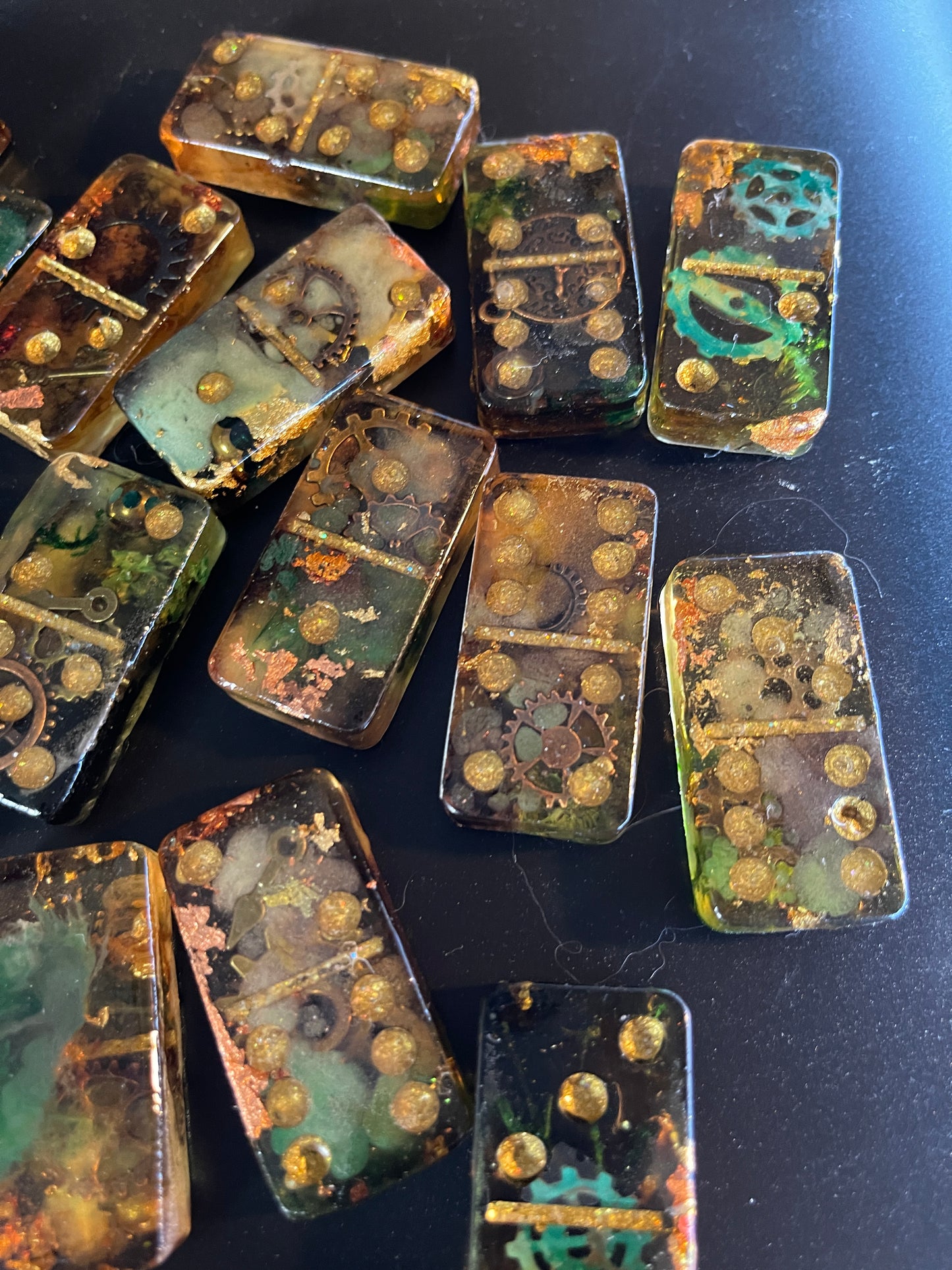Handmade Steampunk Resin Dominos