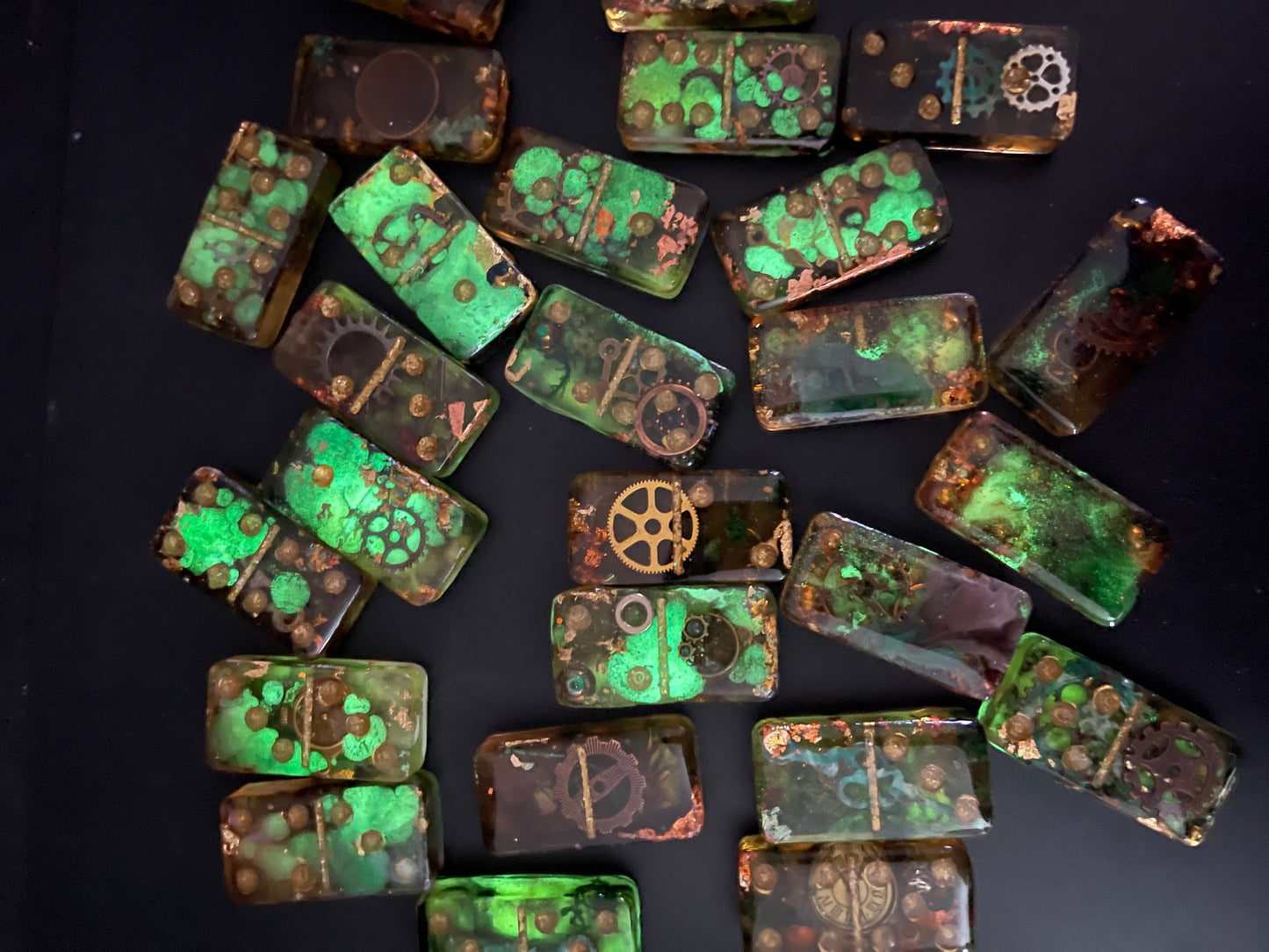 Handmade Steampunk Resin Dominos