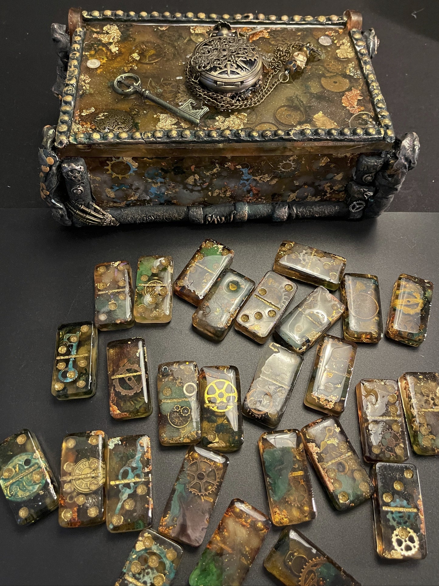 Handmade Steampunk Resin Dominos