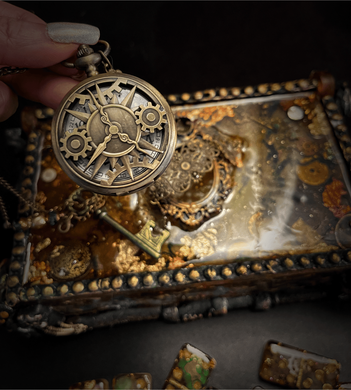Handcrafted Resin Steampunk Box PWNinja