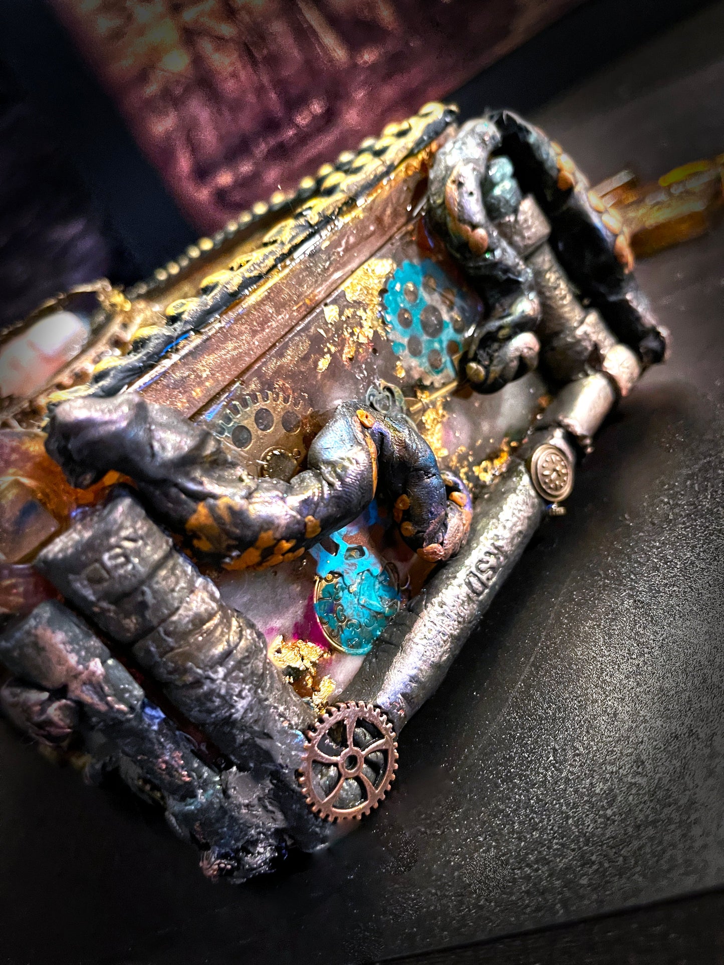 Handcrafted Resin Steampunk Box PWNinja