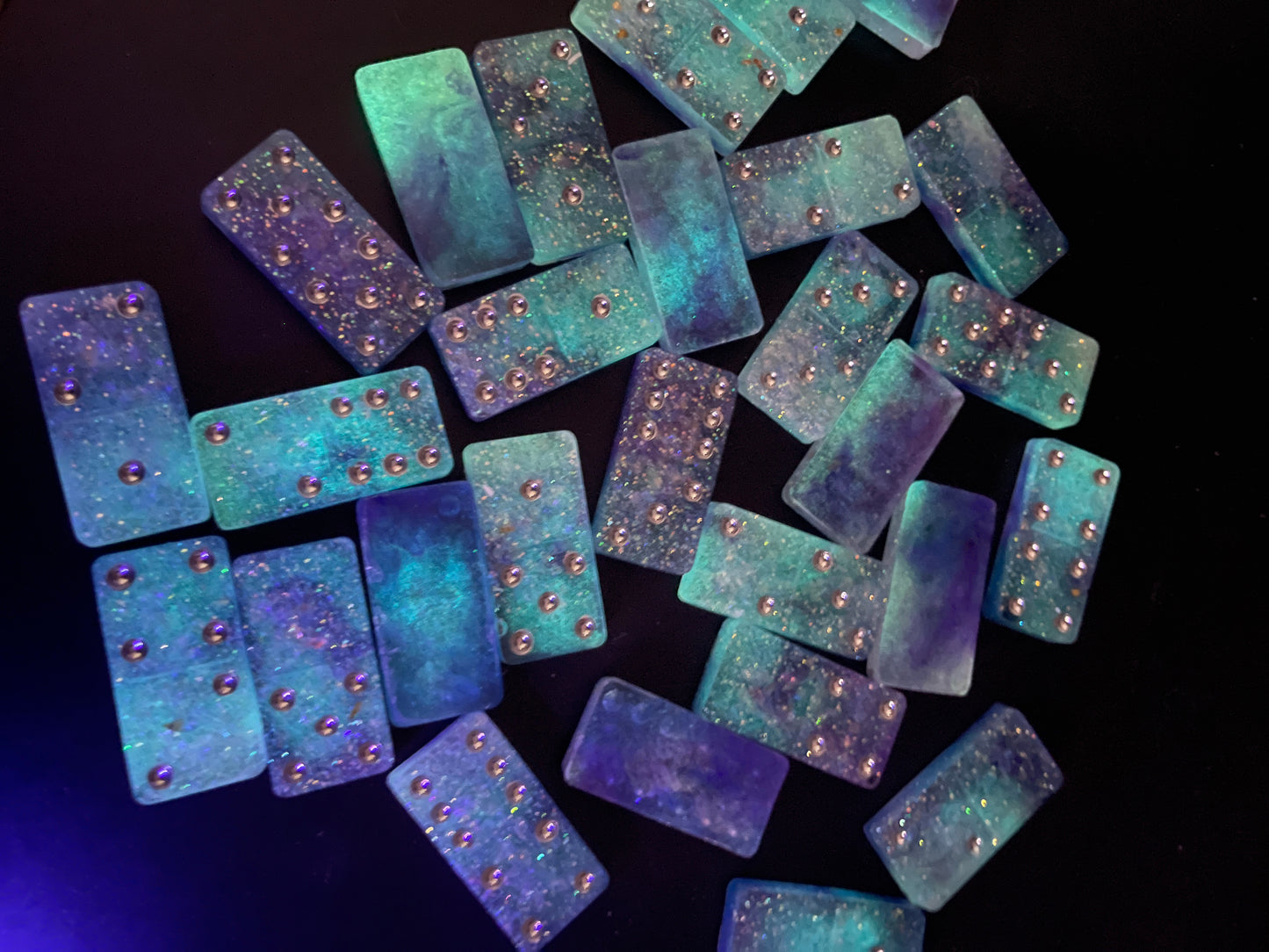 Handmade Galaxy Clouds Resin Dominos