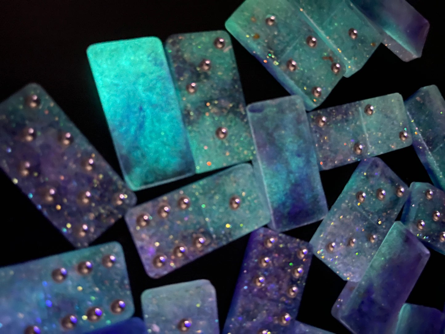 Handmade Galaxy Clouds Resin Dominos