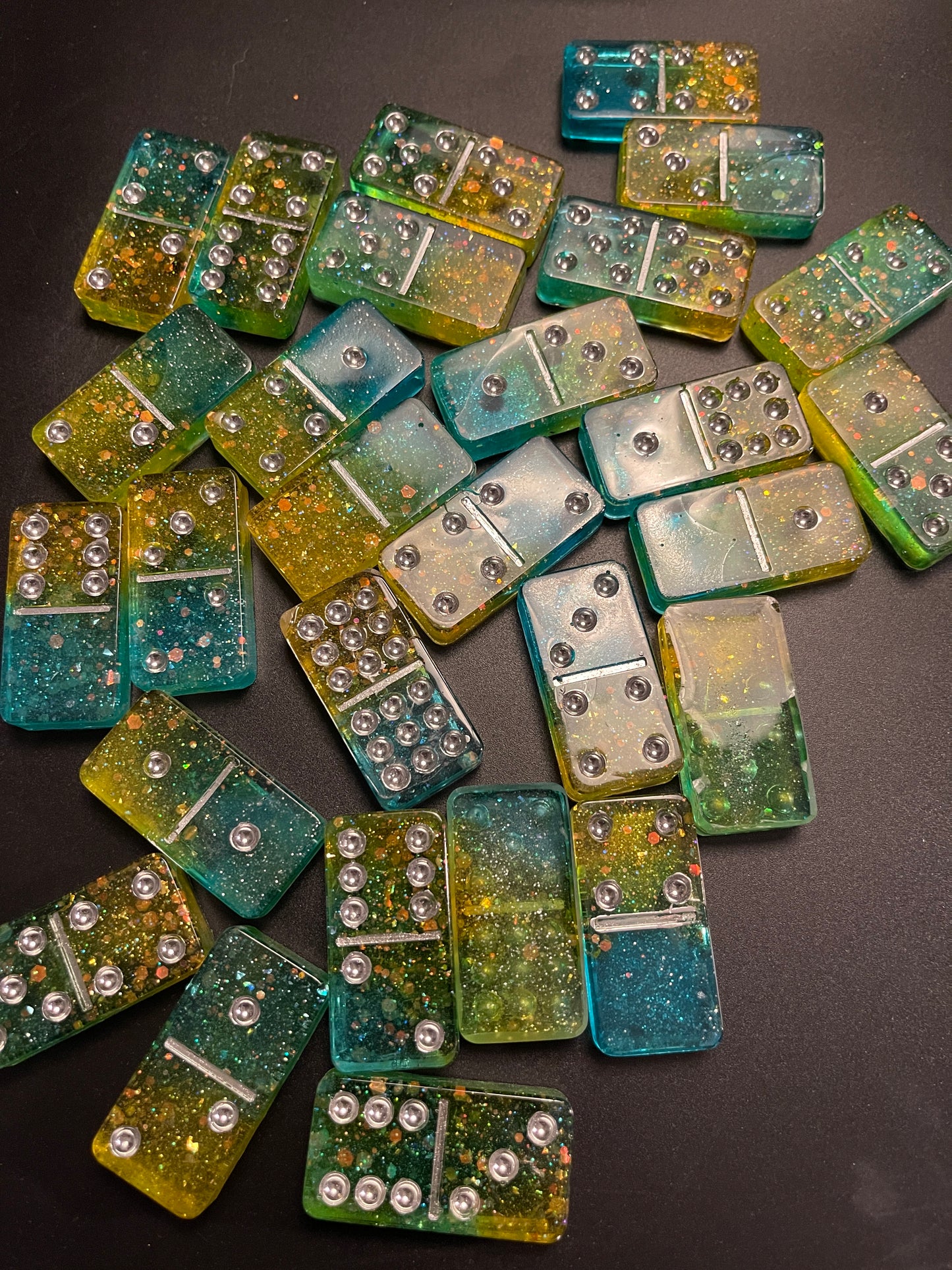 Handmade Summer Sunflowers Resin Dominos
