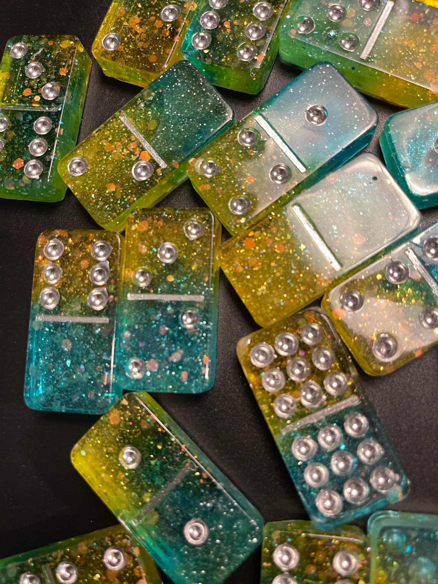 Handmade Summer Sunflowers Resin Dominos