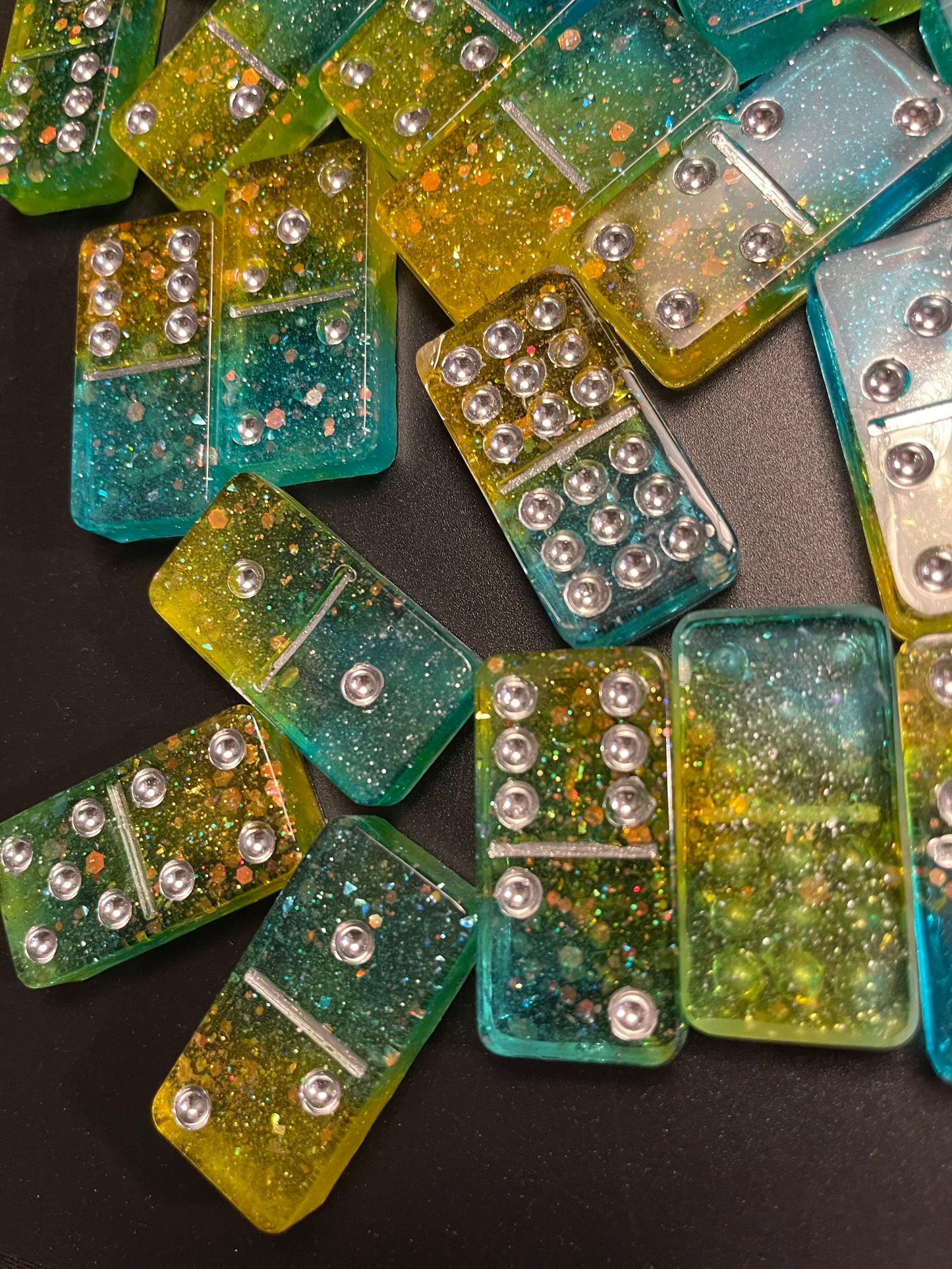 Handmade Summer Sunflowers Resin Dominos