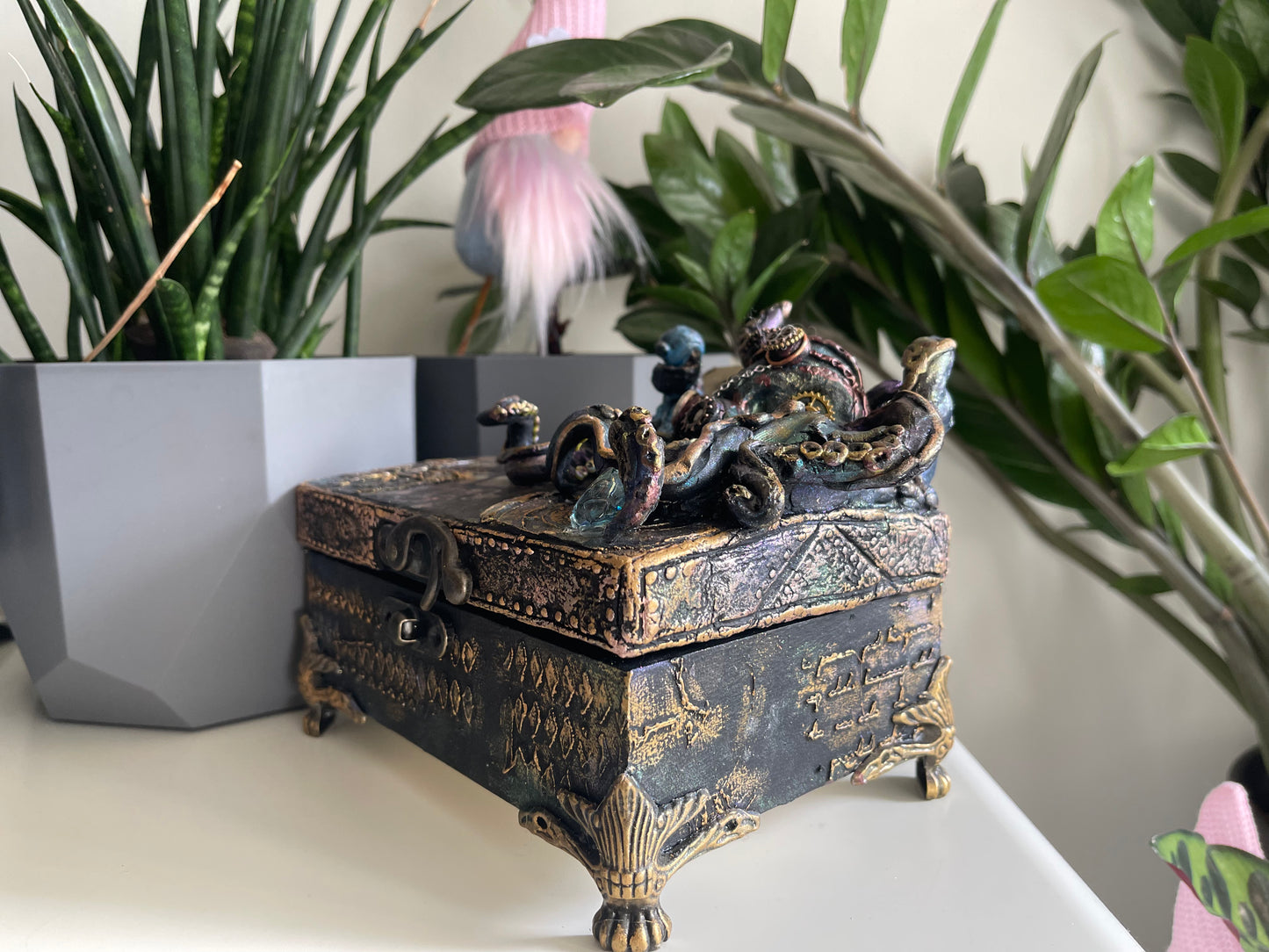 Multi Media Original Hand Sculpted Kraken Treasure Box PWNinja