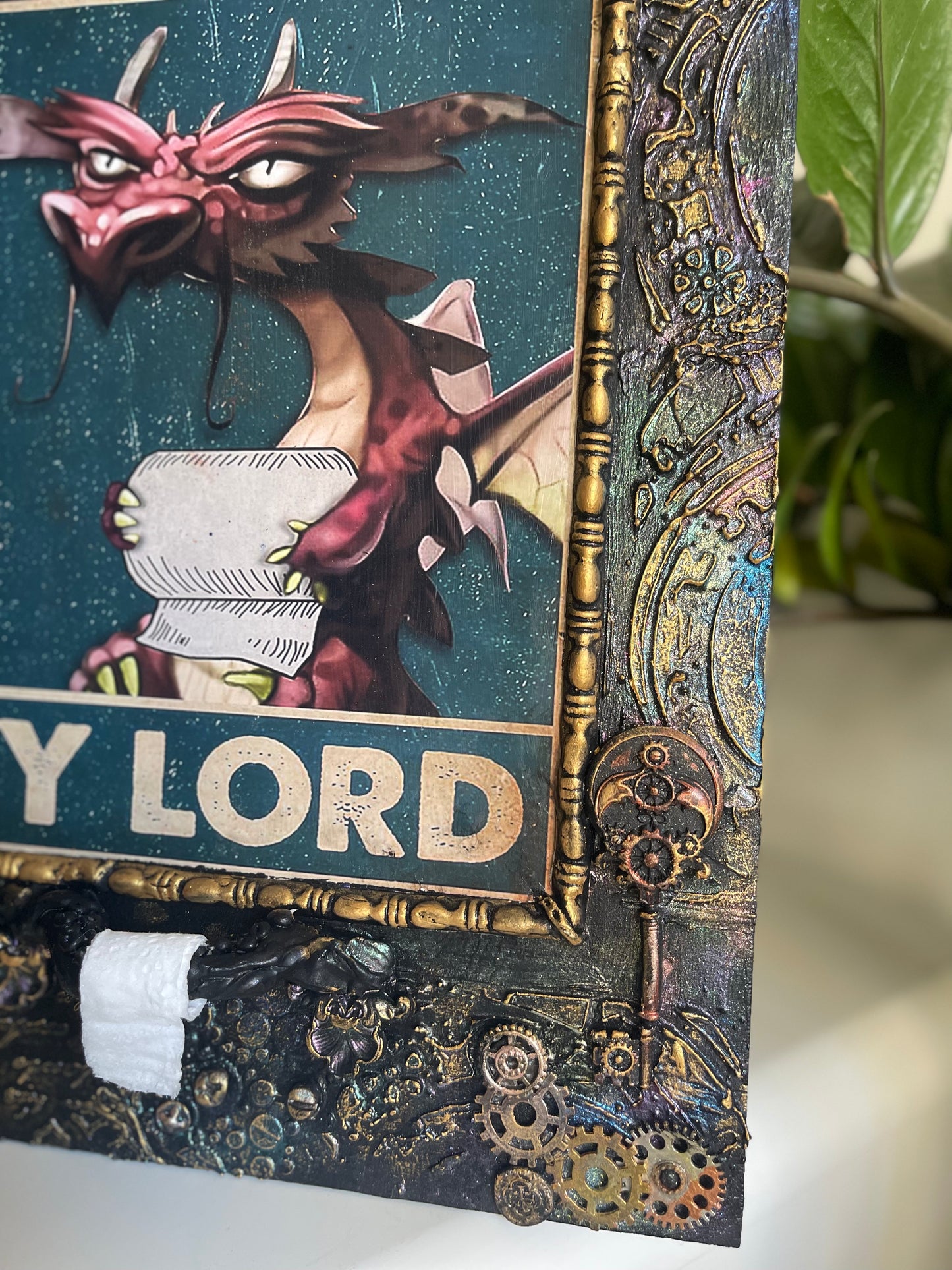 Original Mixed Media Art Loo Dragon PWNinja