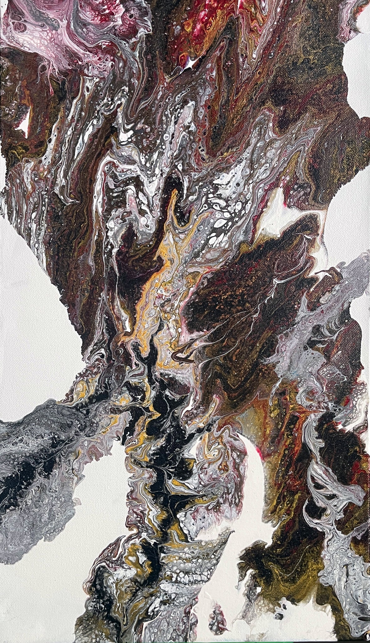 Original Artwork Acrylic Fluid Painting "Lava Burn" PWNinja