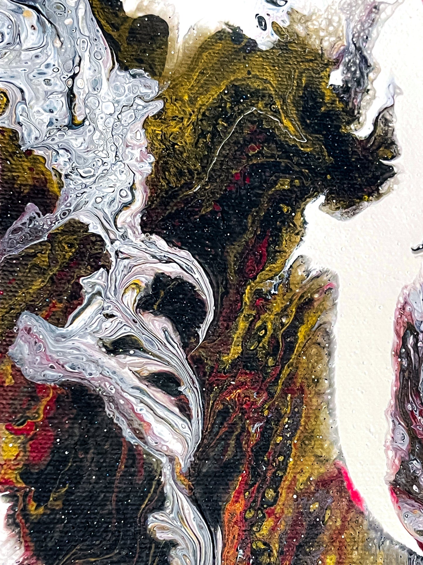 Original Artwork Acrylic Fluid Painting "Lava Burn" PWNinja