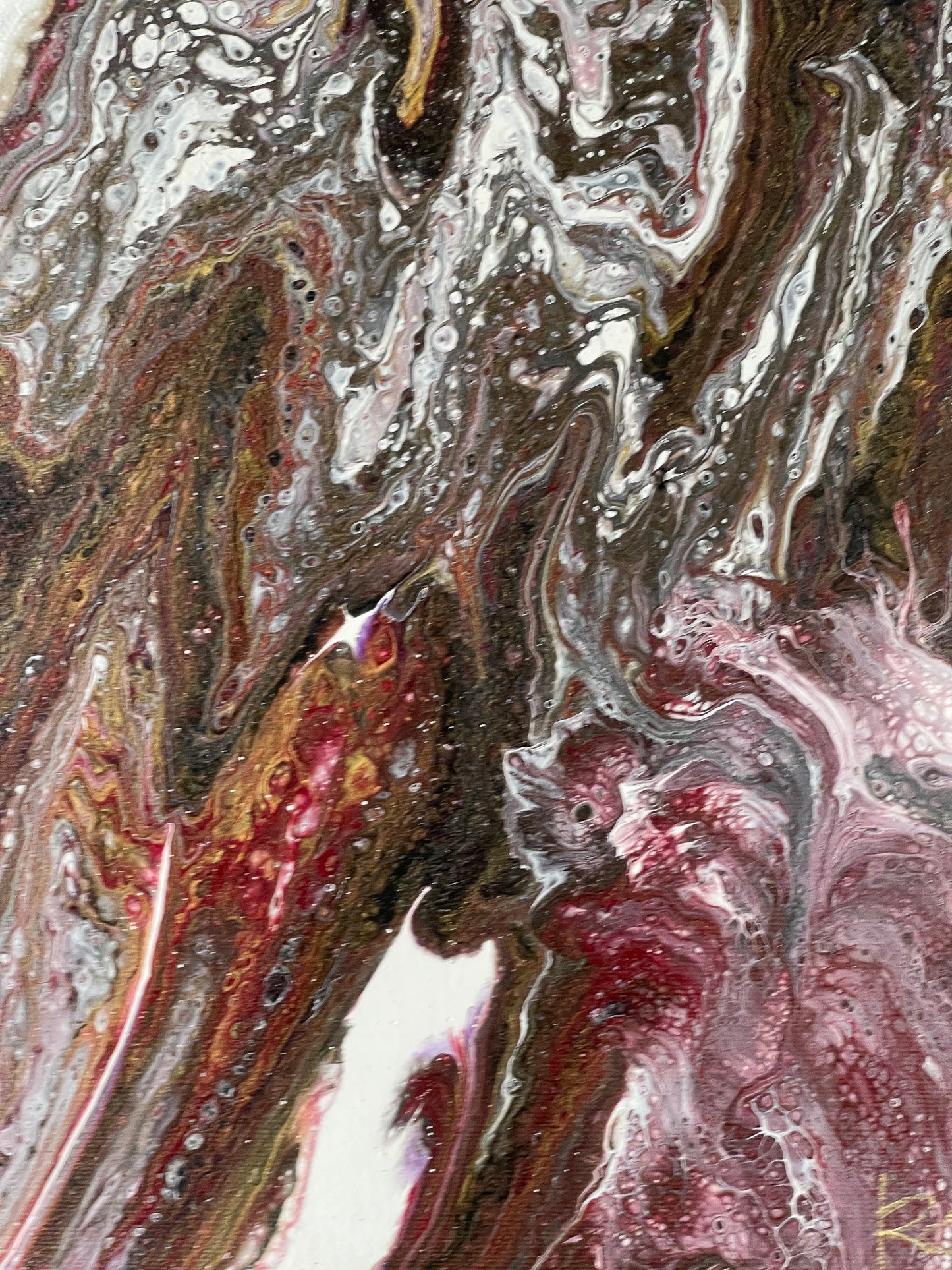 Original Artwork Acrylic Fluid Painting "Lava Burn" PWNinja