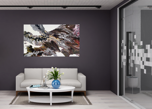 Original Artwork Acrylic Fluid Painting "Lava Burn" PWNinja
