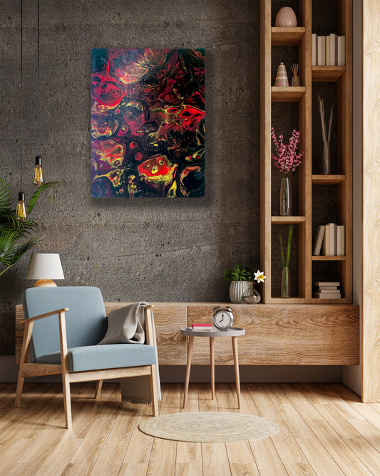 Original Abstract Painting "Ember Fish" PWNinja