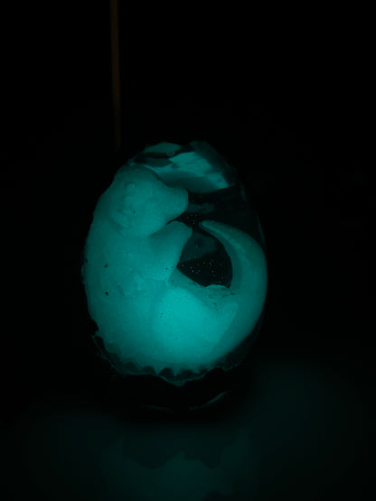 Legendary Twin Lunaras Dragon Egg with Lighted Base