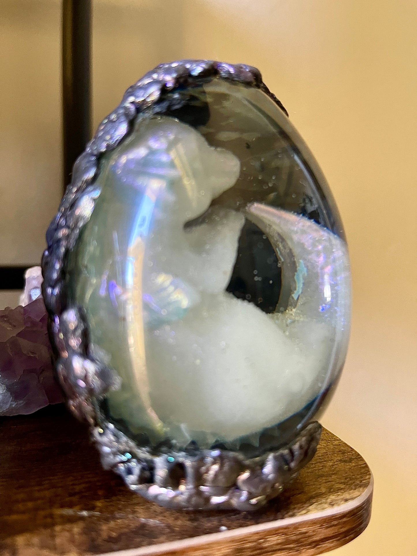 Legendary Twin Lunaras Dragon Egg with Lighted Base