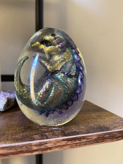 Handmade Resin Dragon Egg – One of a Kind ‘Snapspark’