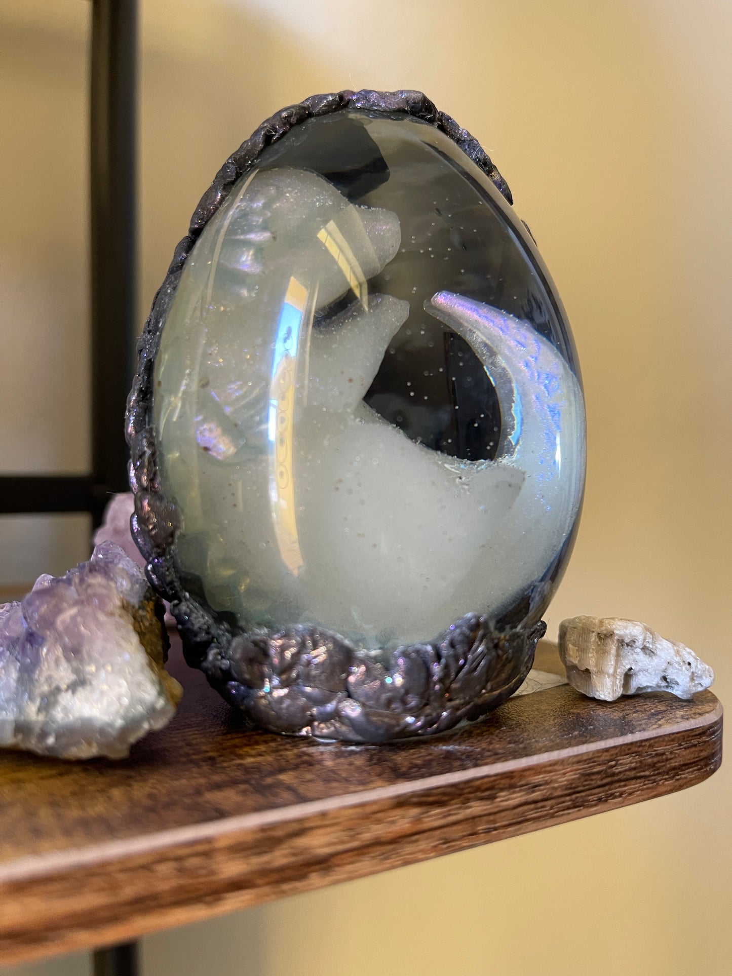 Legendary Twin Lunaras Dragon Egg with Lighted Base