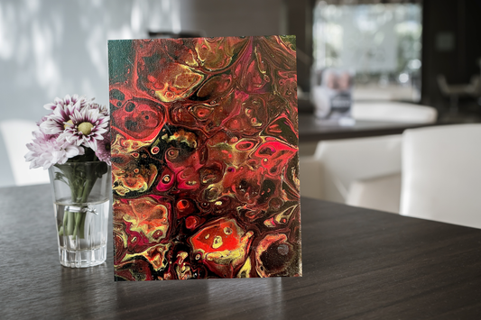 Original Abstract Painting "Ember Fish Guppy" 8x10 PWNinja
