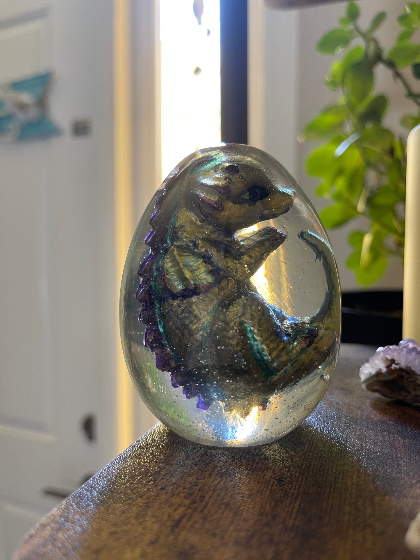 Handmade Resin Dragon Egg – One of a Kind ‘Snapspark’