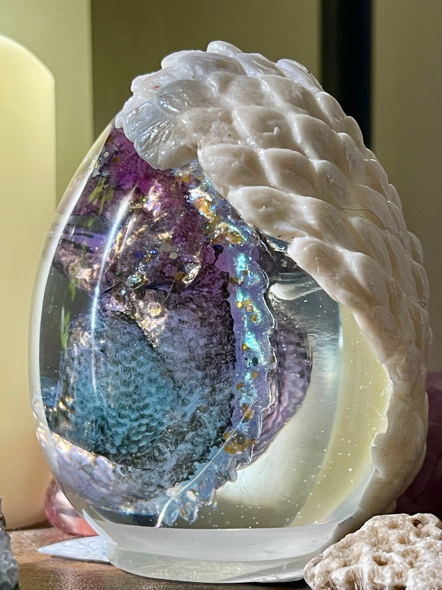 Legendary Dusk Dragon Egg with Lighted Base