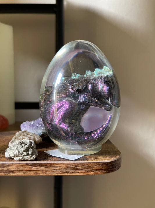 Handmade Dragon Egg Ouroli (Wild Dragon) with Lighted Base