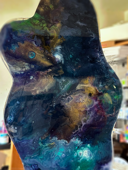 Original Abstract Painting Resin Freeform /Table