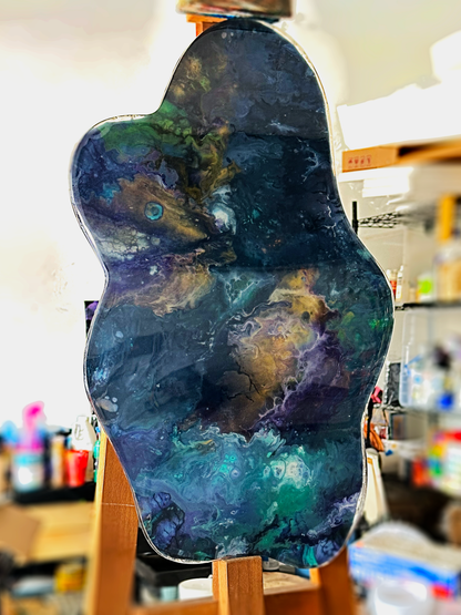 Original Abstract Painting Resin Freeform /Table