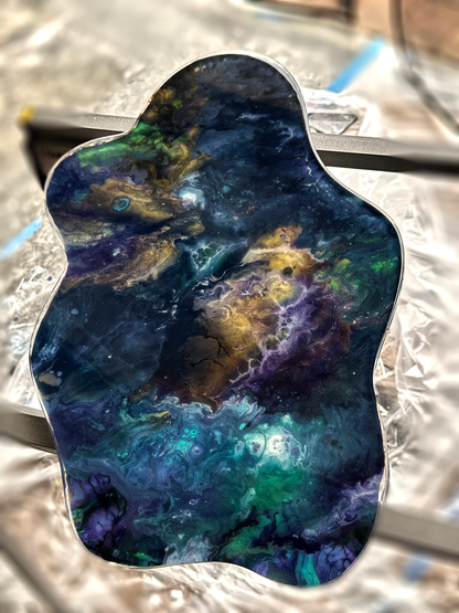 Original Abstract Painting Resin Freeform /Table